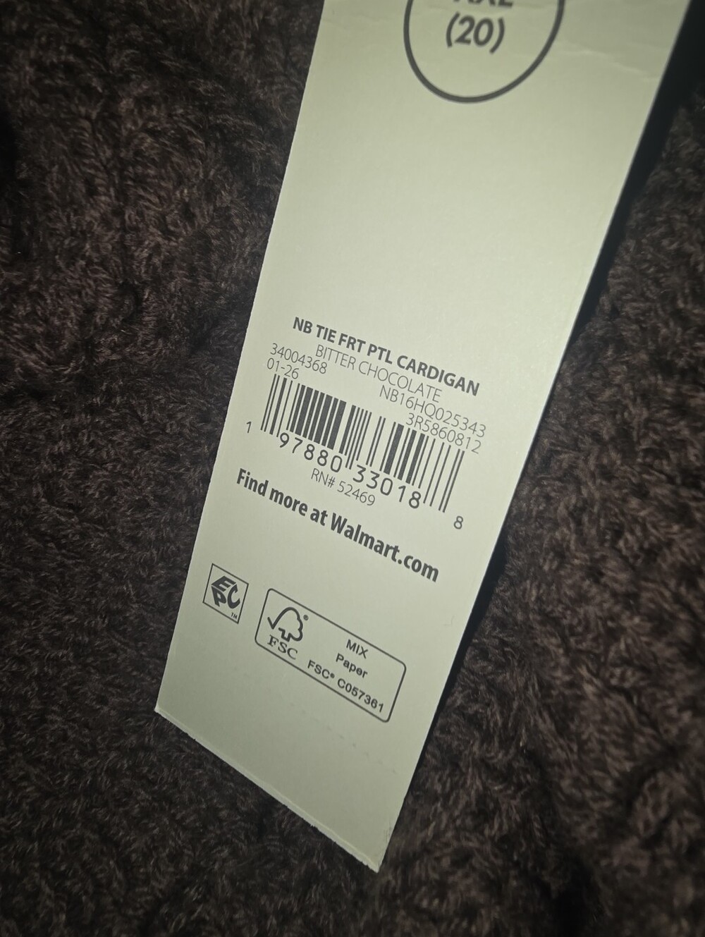 Cropped Brown Crochet Tie-Front Sweater XXL NWT - Picture 9 of 9